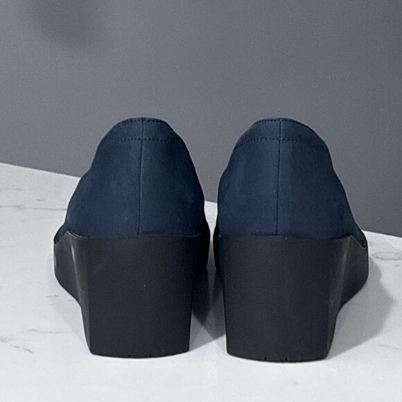 Vionic Serano Wedge Pump Womens 9.5 Blue Black Nubuck Leather Minimalist - Picture 5 of 11